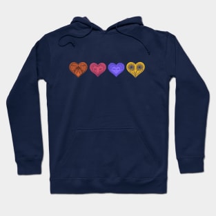 Fore love hearts horizontally Hoodie